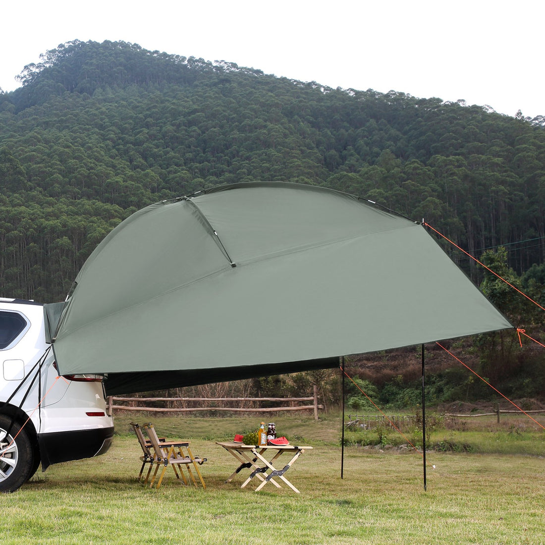 VEVOR Vehicle Awning, Large Shade Coverage Car Side Awning, PU2000mm UV50  Car Awning With Extended Side Canopies And Portable Storage Bag, Suitable For Truck, SUV, Van, Campers
