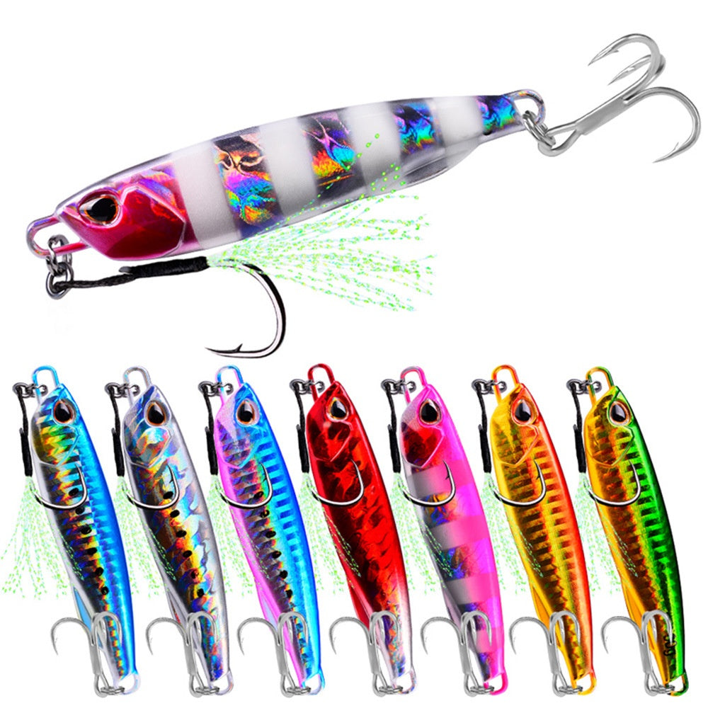 Luminous Iron Plate Fishing Lure with Treble Hook