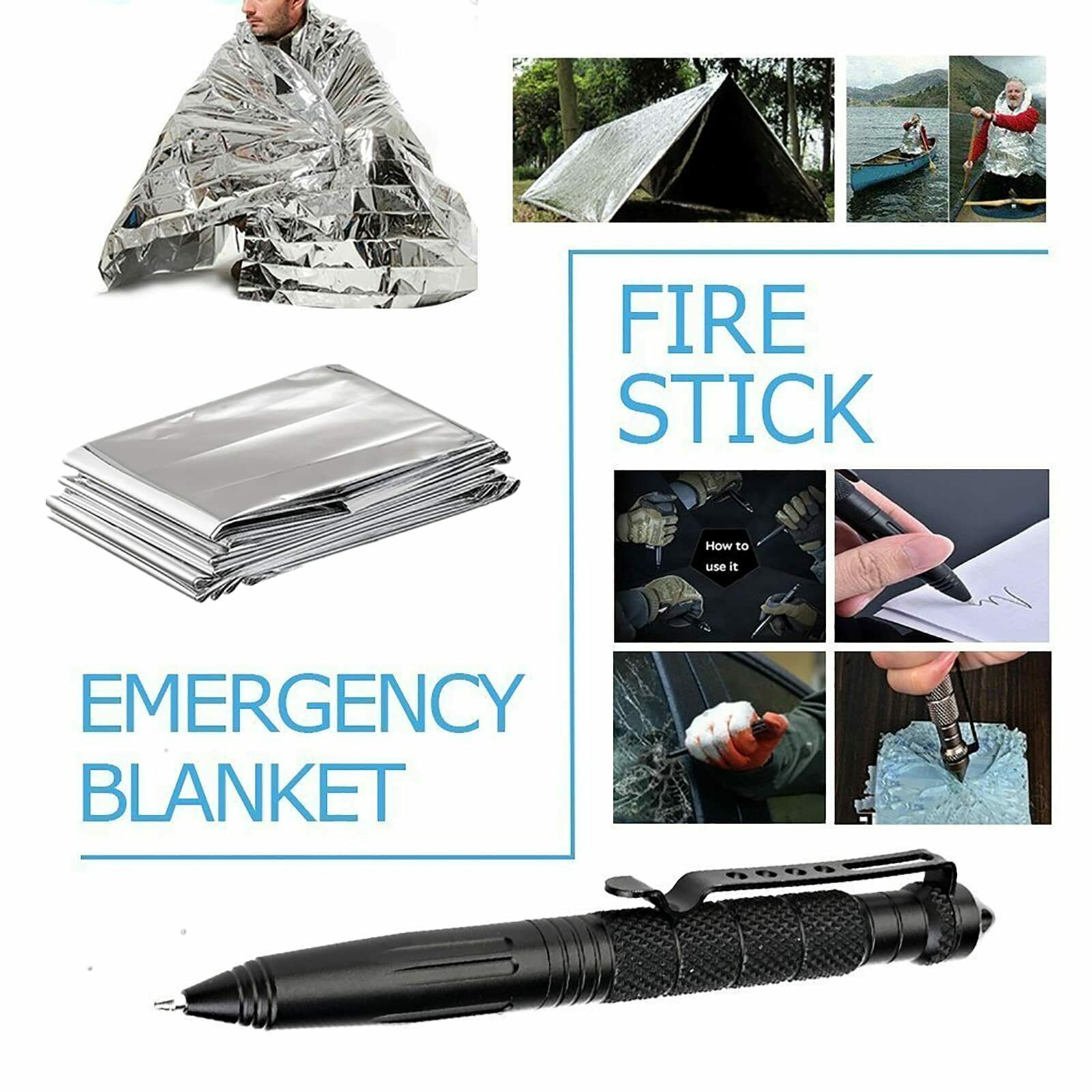 14 in 1 Outdoor Emergency Survival Camping Hiking Gear Set