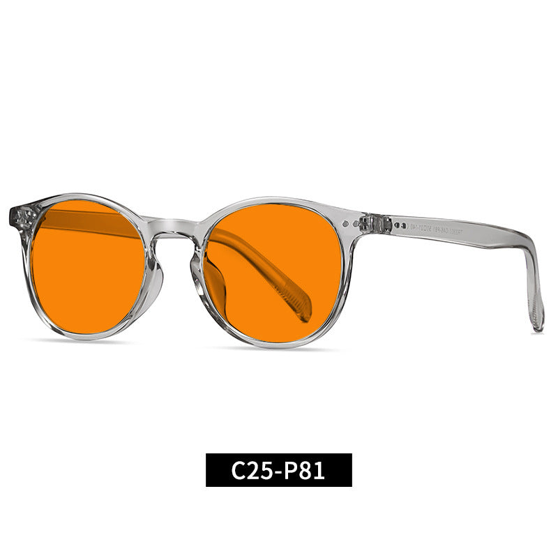 Cross-Border Fashion Good-looking Face Slimming Orange Yellow Anti-blue Light UV Glasses