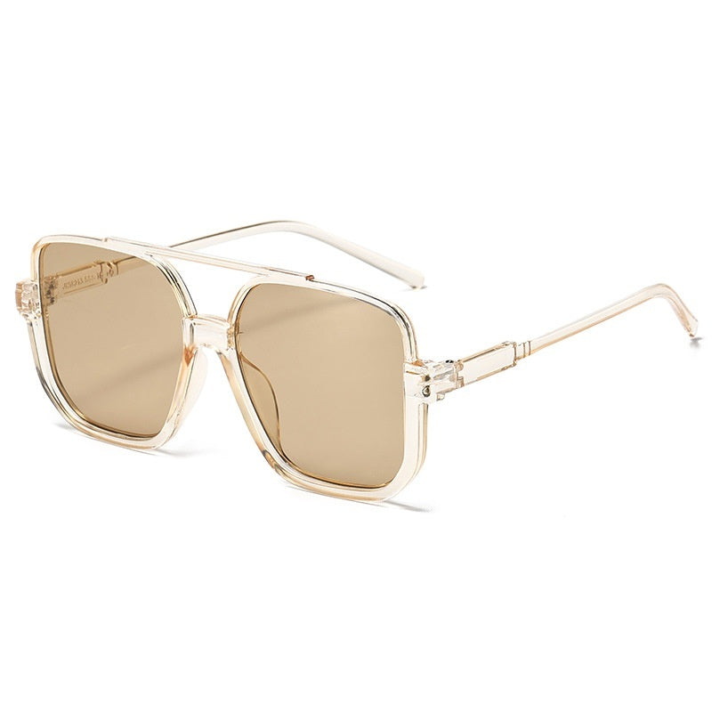 Full Frame Square Double Bridge Vintage European Fashion Sunglasses