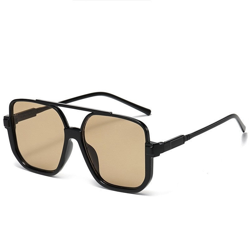 Full Frame Square Double Bridge Vintage European Fashion Sunglasses