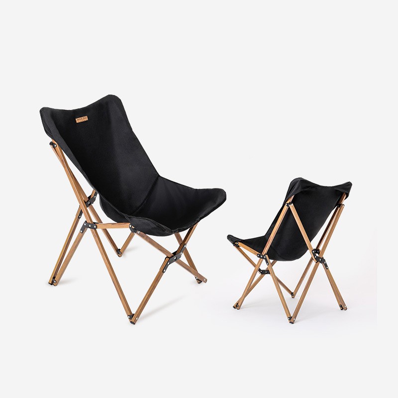 Folding Wooden Grain Aluminum Camping Chair Portable