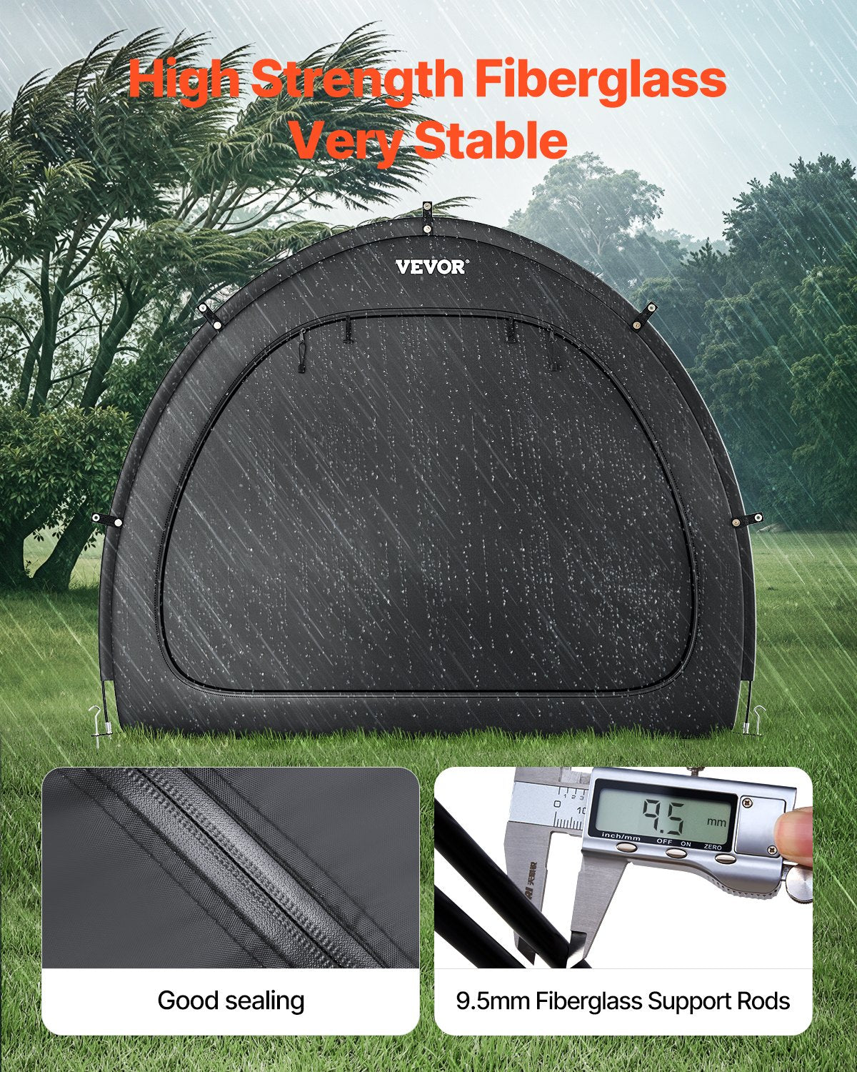 Outdoor Bike Storage Tent Fan-Shaped Waterproof Bike Tent For 5+ Bikes
