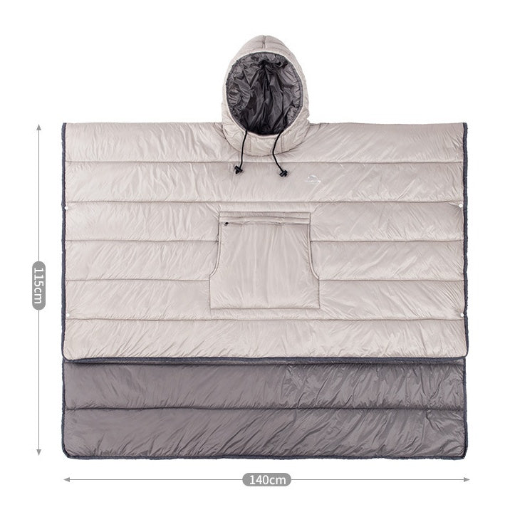 Portable Warm Camping Sleeping Bag Wearable Quilt Cloak