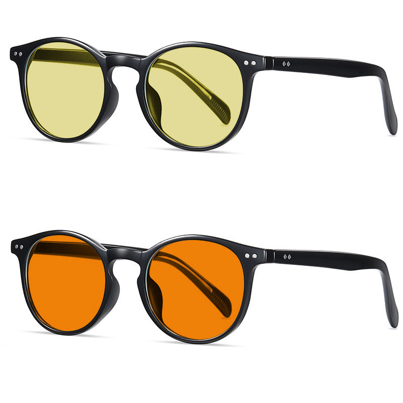 Cross-Border Fashion Good-looking Face Slimming Orange Yellow Anti-blue Light UV Glasses