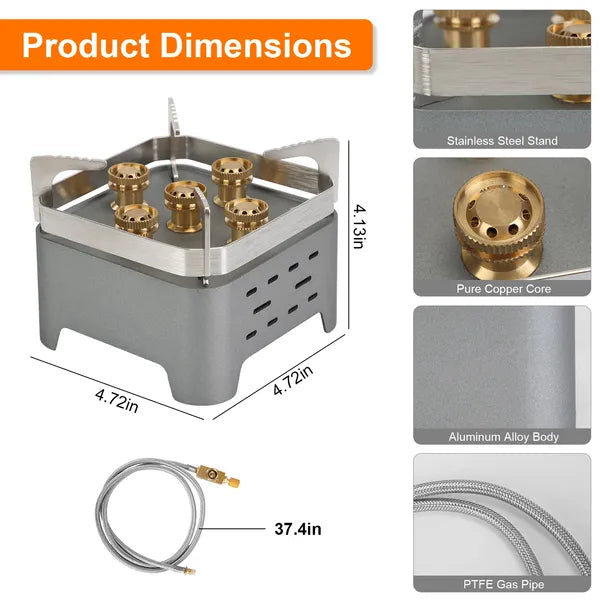 12000W Portable Camping Stove Windproof with Carry Case and Igniter