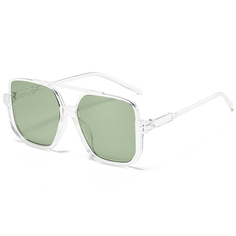 Full Frame Square Double Bridge Vintage European Fashion Sunglasses