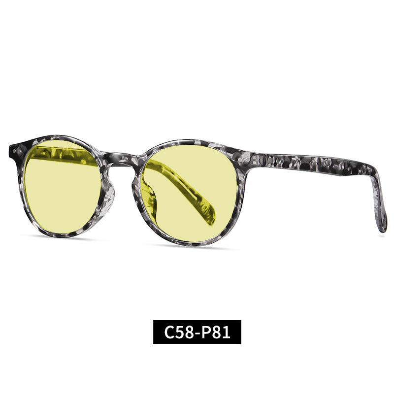 Cross-Border Fashion Good-looking Face Slimming Orange Yellow Anti-blue Light UV Glasses