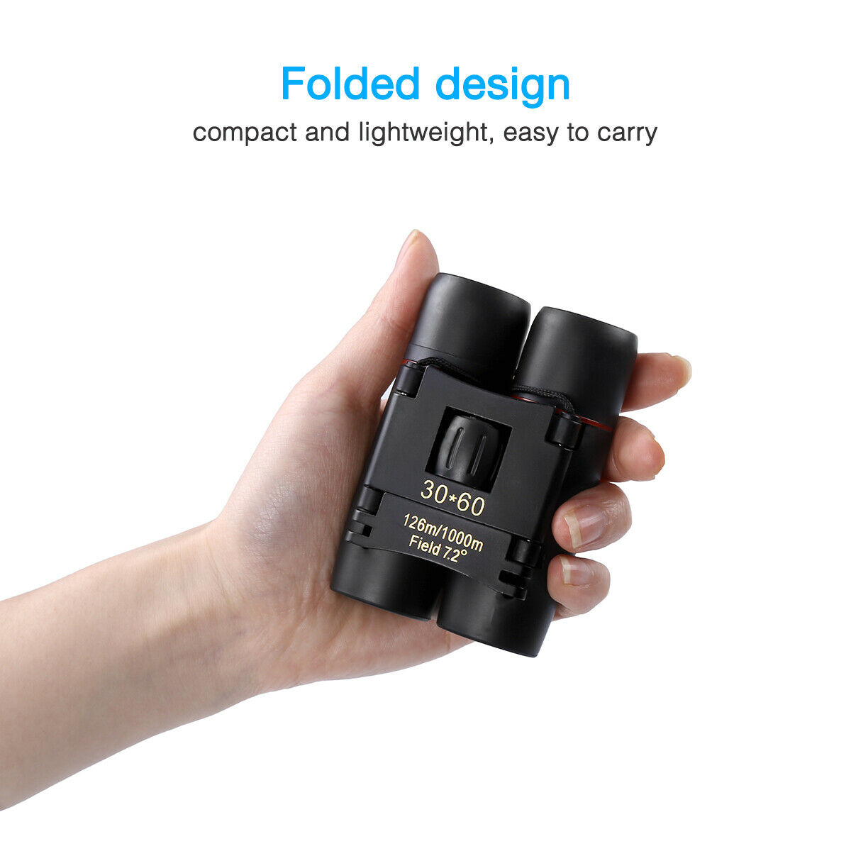 30x60 Compact Folding Binoculars for Day Night Outdoor Use