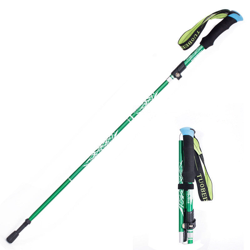 Ultralight Aluminum Adjustable 5 Section Trekking Poles Anti Shock