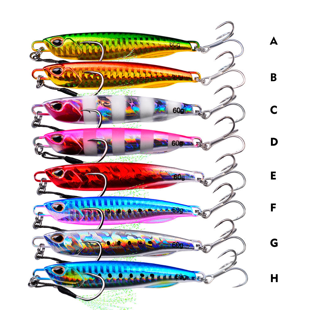 Luminous Iron Plate Fishing Lure with Treble Hook