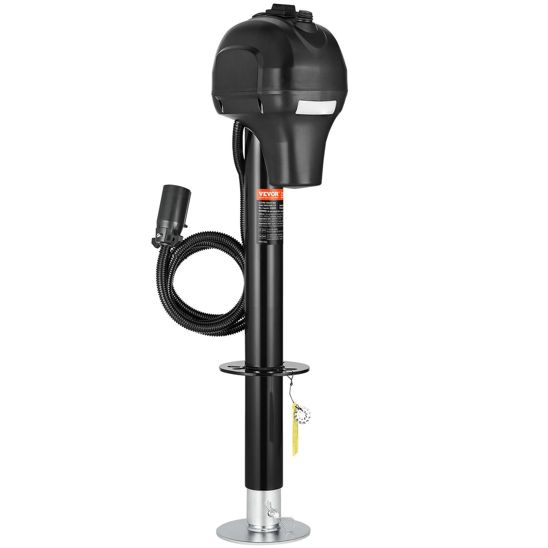 Electric Trailer Jack, 3500 Lbs, Heavy Duty RV Electric Power Tongue Jack With 7-pin Connector, Manual Crank Handle & Weatherproof Jack Cover, 9.5"-27.5" Lift, For Trailers, Campers & RVs, Black