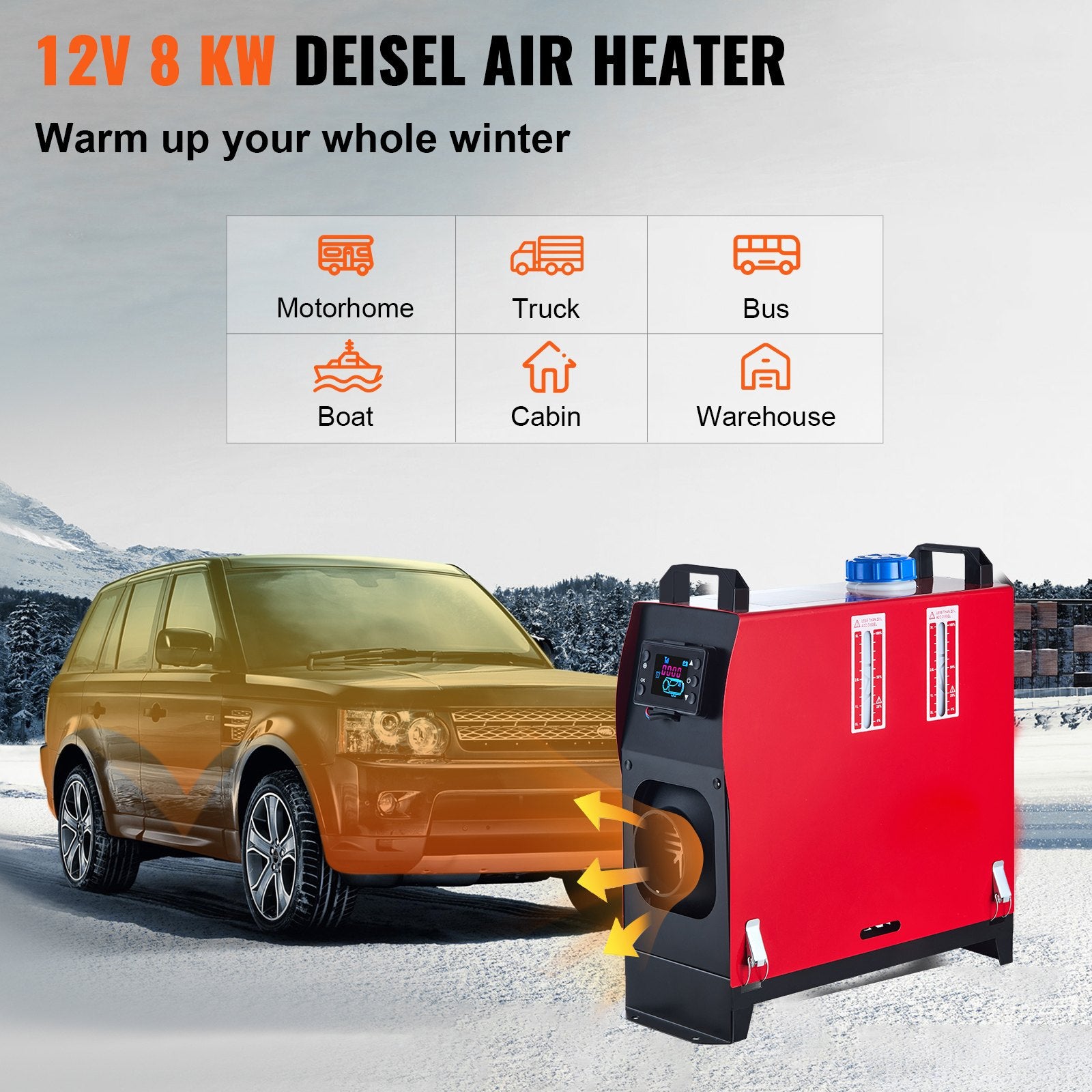5KW Diesel Lufterhitzer, 12V Standhezung Diesel, Luft Dieselheizung, Air Diesel Heizung, Standheizung Für Auto RV Boote LKW Wohnmobil Bus