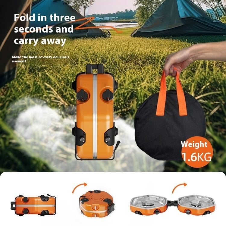 Portable Outdoor Double Head Folding Gas Camping Stove