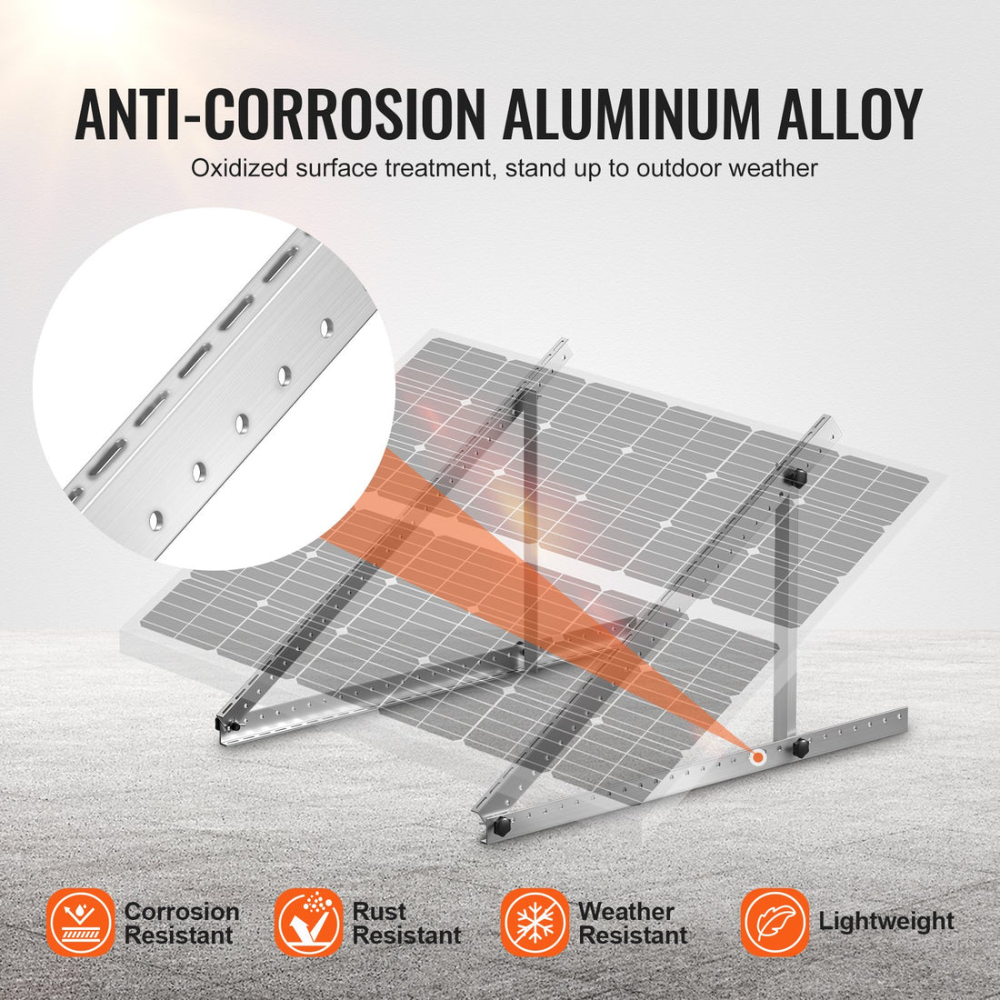 2 Sets Solar Panel Mounting Brackets 45-Inch, 0 To 90° Adjustable Tilt Mount Brackets Support 100-400W Solar Panels, Lightweight Aluminum Brackets With Folding Tilt Legs For RV Boat Off-Grid
