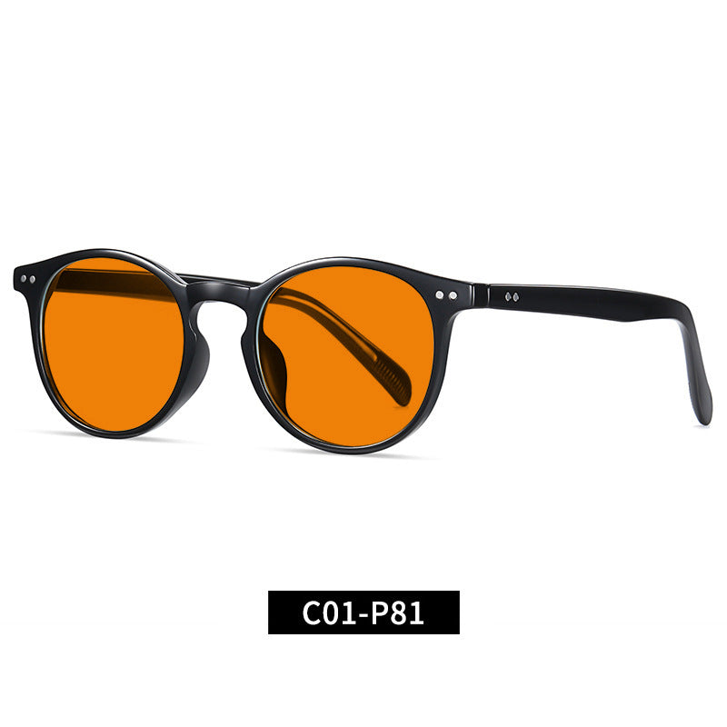 Cross-Border Fashion Good-looking Face Slimming Orange Yellow Anti-blue Light UV Glasses