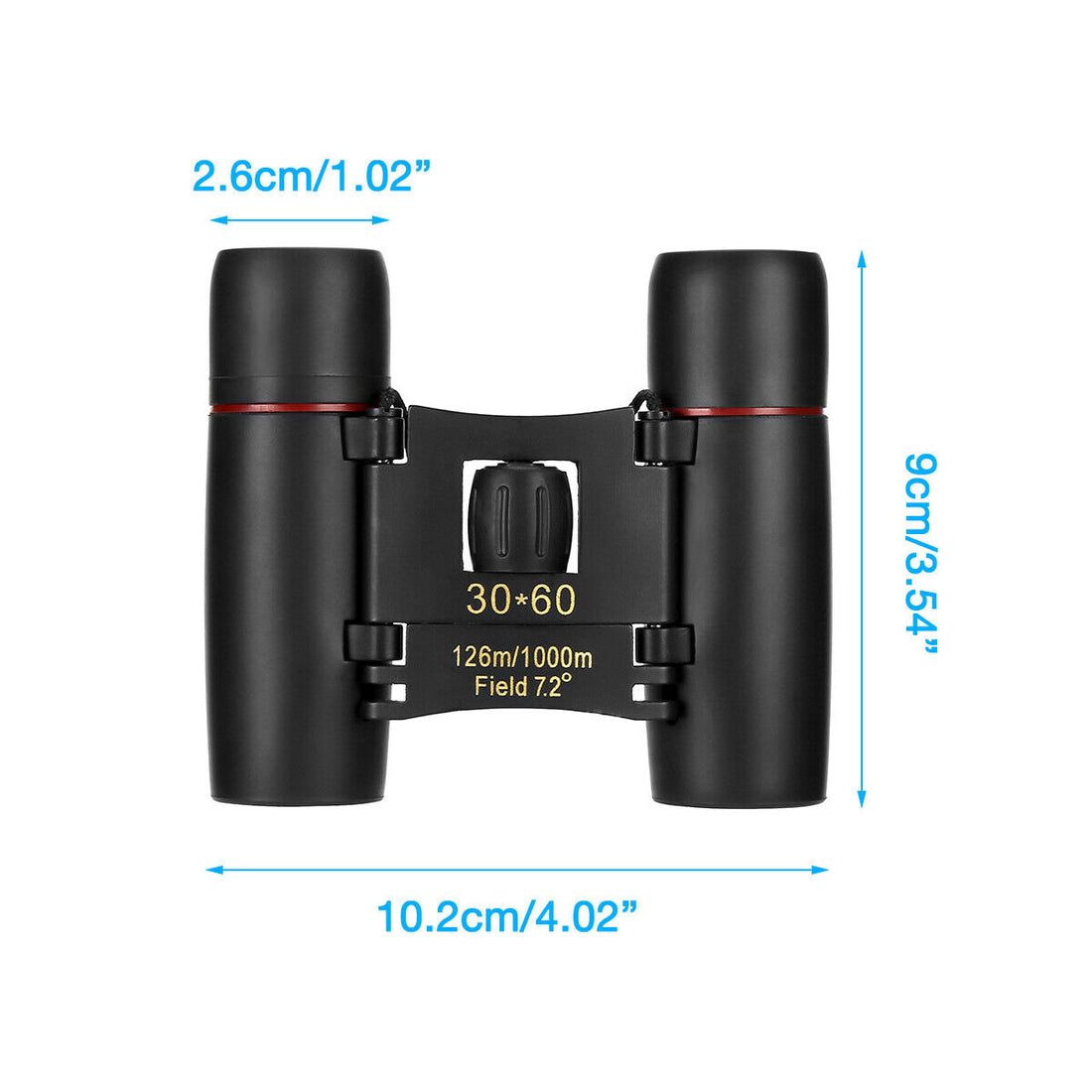 30x60 Compact Folding Binoculars for Day Night Outdoor Use
