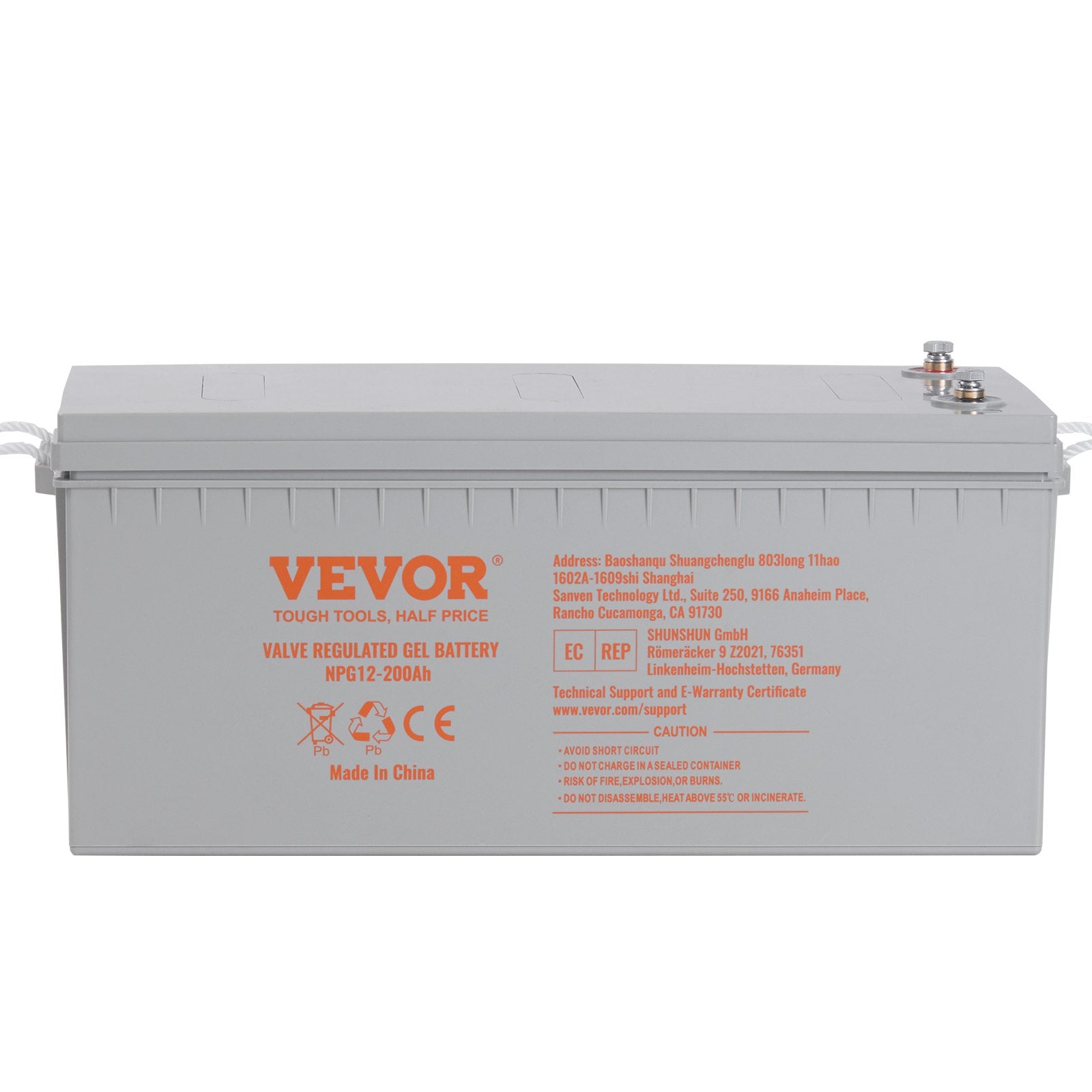 VEVOR Deep Cycle Battery, 12V 200 AH, AGM Marine Rechargeable Battery, High Self-Discharge Rate 1400A Current, For RV Solar Marine Off-Grid Applications UPS Backup Power System, Tested To UL Standards