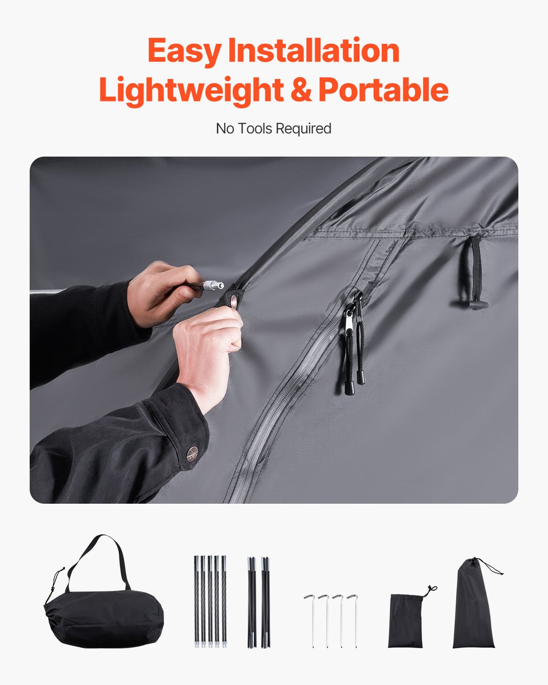 Outdoor Bike Storage Tent Fan-Shaped Waterproof Bike Tent For 4 To 5 Bikes