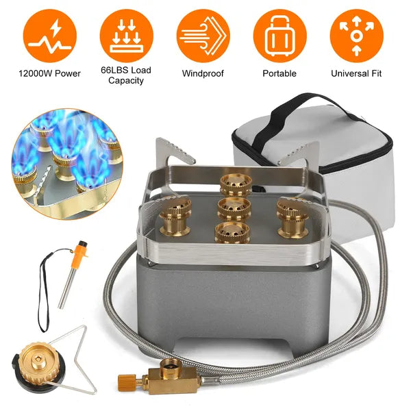 12000W Portable Camping Stove Windproof with Carry Case and Igniter