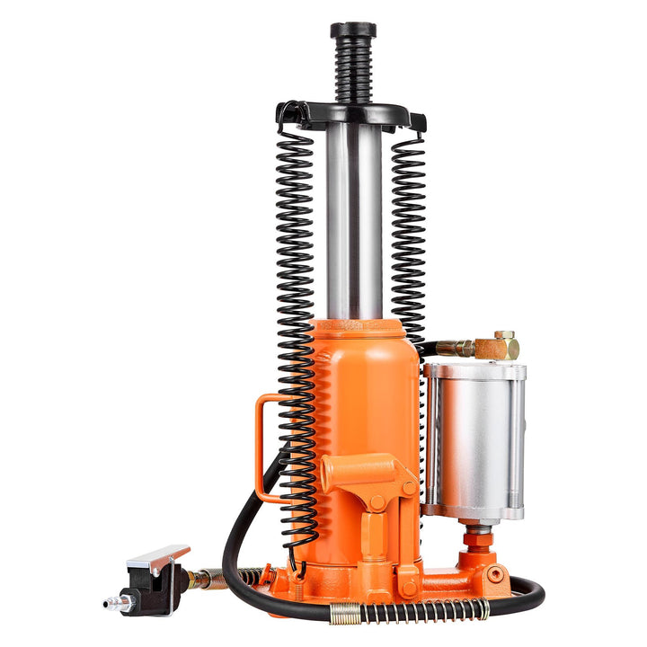 Air Hydraulic Bottle Jack, 20 Ton (44092 Lbs) Capacity, 10.2-19.5 Inch Lifting Range, Pneumatic/Manual Heavy Duty Welded Bottle Jack With Pump For Car, SUV, Pickup, Truck, RV Auto Repair, Orange