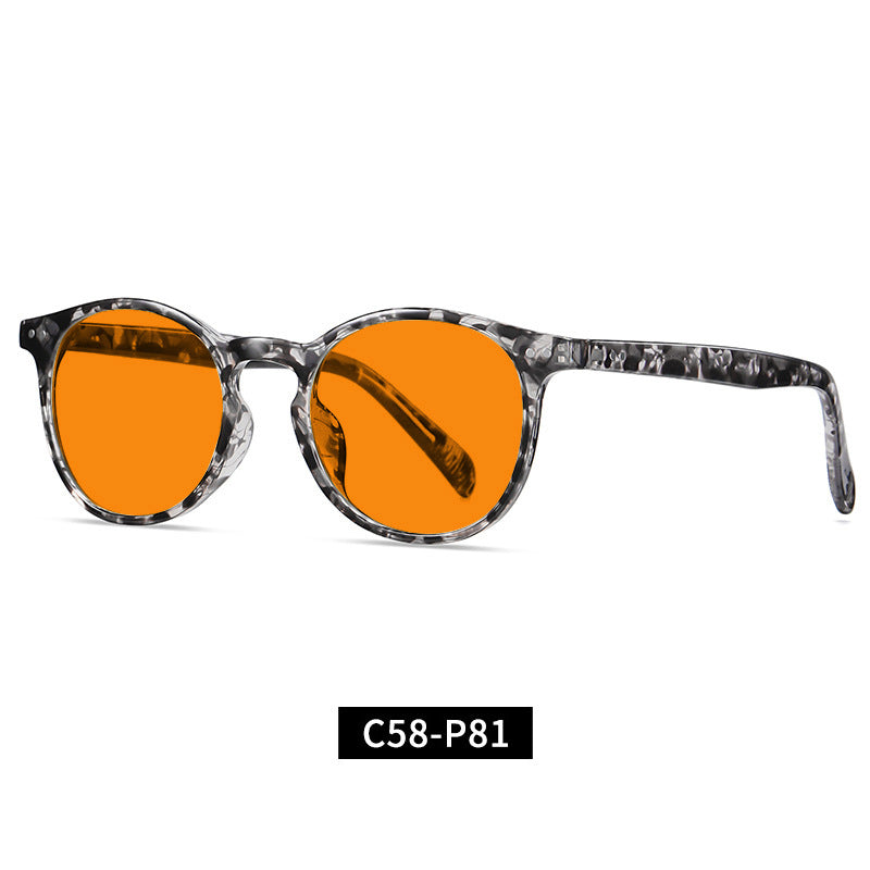 Cross-Border Fashion Good-looking Face Slimming Orange Yellow Anti-blue Light UV Glasses