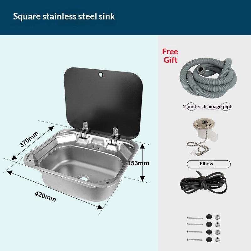RV Sink With Lid Kitchen Washbasin