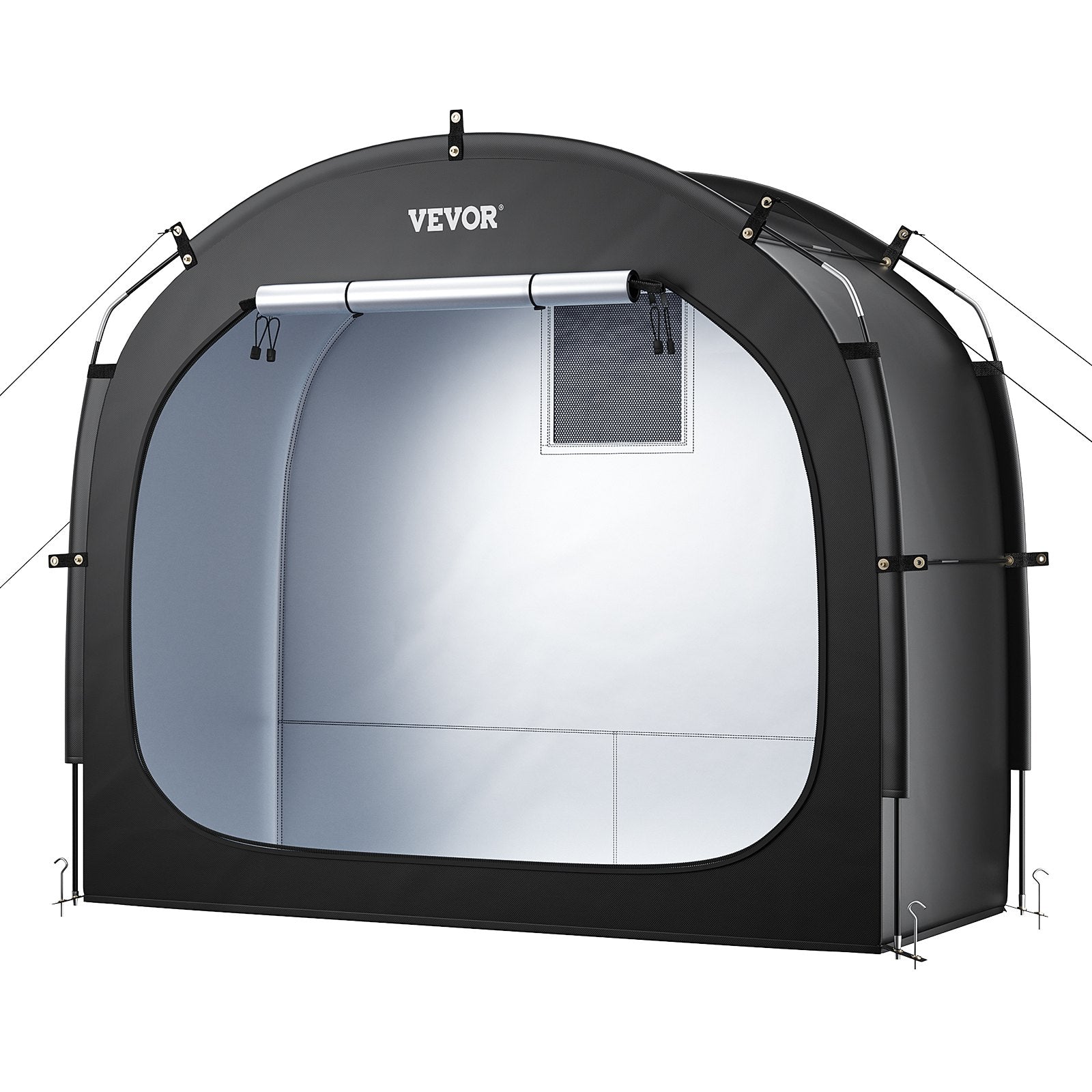 Bike Storage Tent, 1 To 2 Bikes, Outdoor Spacious Bike Storage Tent With Ventilated Window, Waterproof Easy-to-Install Bike Tent With High Strength Fiberglass & Dual Zippers, Fit For Bicycle