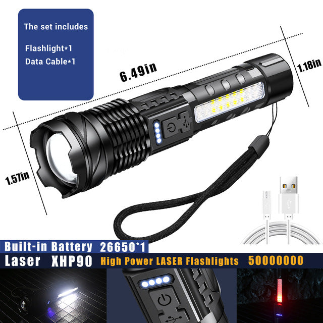 White Laser Waterproof Flashlight