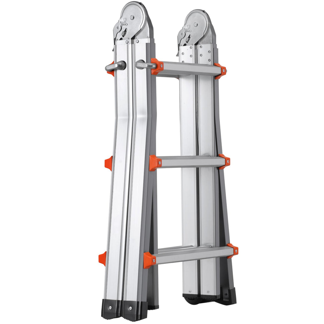 Telescoping Ladder A Frame, 11 FT Compact Aluminum Extension Ladder, Multi-Function Portable Collapsible RV Ladder, Telescopic Ladder For Homework Stairs Indoor Outdoor Roof, 330lb Load