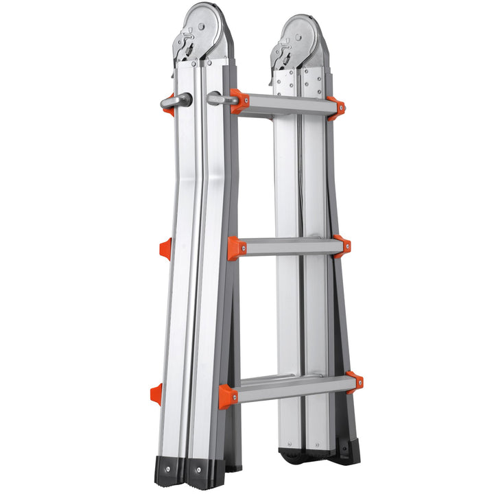 Telescoping Ladder A Frame, 11 FT Compact Aluminum Extension Ladder, Multi-Function Portable Collapsible RV Ladder, Telescopic Ladder For Homework Stairs Indoor Outdoor Roof, 330lb Load