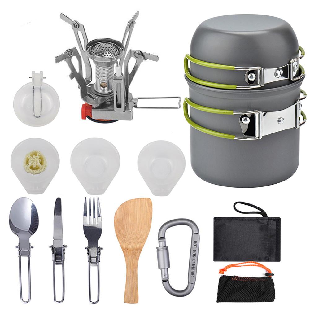 Camping Cookware Kit Aluminum Outdoor Cooking Set for Travel