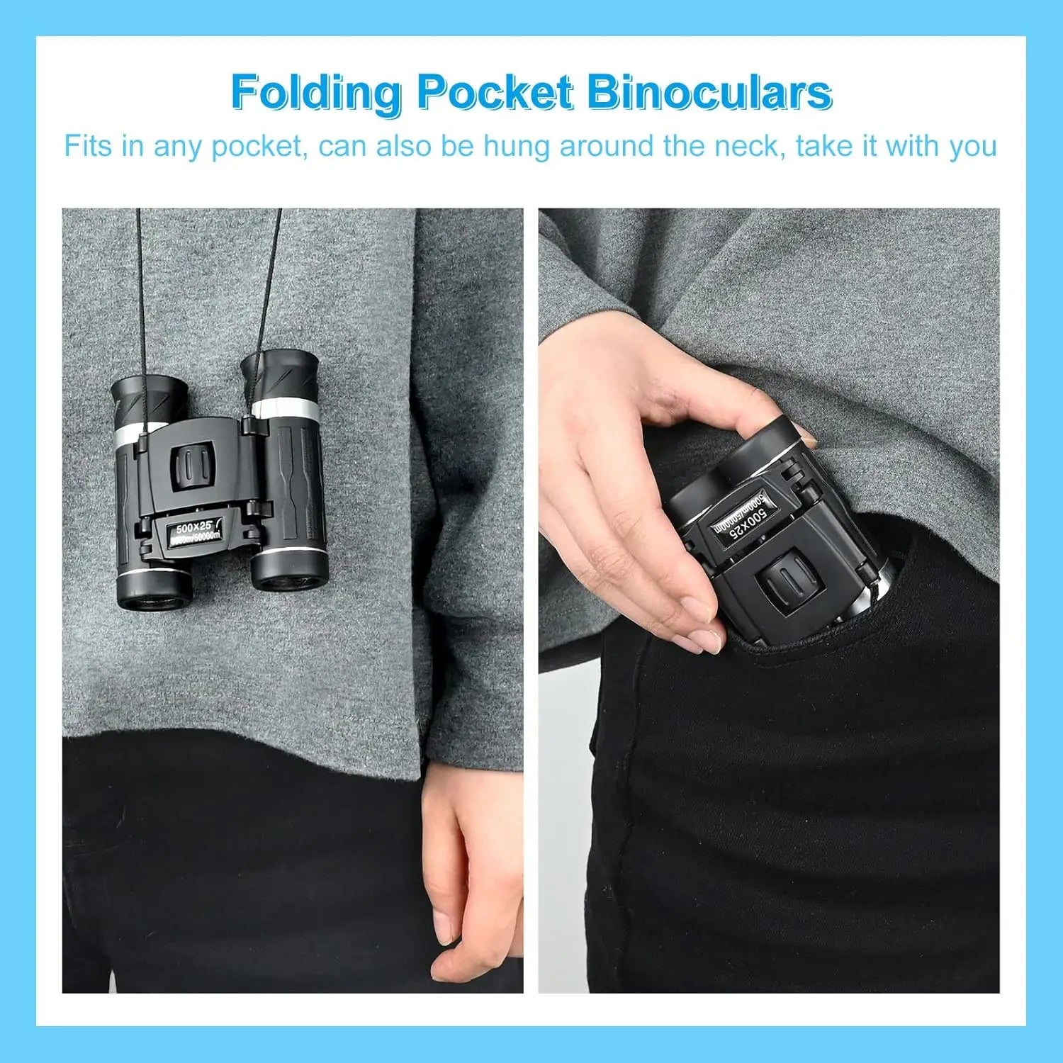Portable HD Zoom Binoculars Telescope for Long Distance Outdoor Use