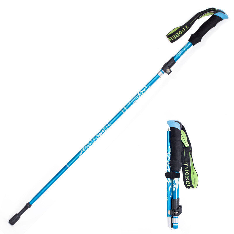 Ultralight Aluminum Adjustable 5 Section Trekking Poles Anti Shock