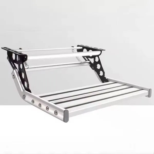 Manual Single Layer RV Step - Anti-slip Pedals With Enhanced Aluminum Alloy, Anodized, Strong Spring Elasticity, Good Flexibility, Good Stepping Effect, Long Lifespan,