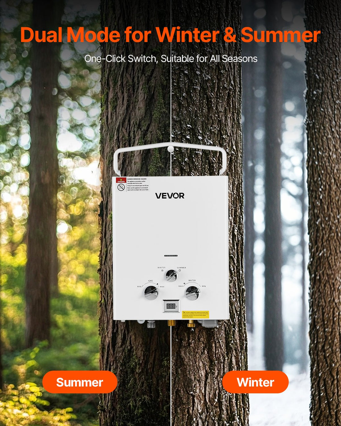 Portable Propane Water Heater, 5L Tankless Outdoor Water Heater, 34000 BTU 1.32 GPM Instant Hot Water, With Accessory Set + Regulator For RV Camping Trips Cabins Barns
