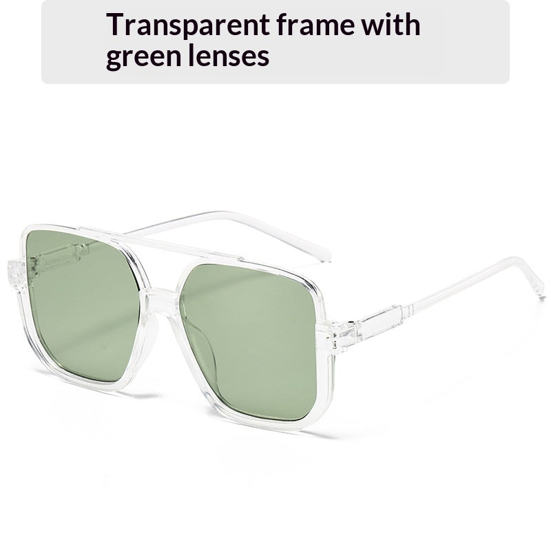 Full Frame Square Double Bridge Vintage European Fashion Sunglasses