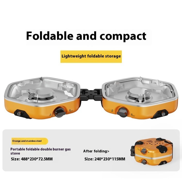 Portable Outdoor Double Head Folding Gas Camping Stove