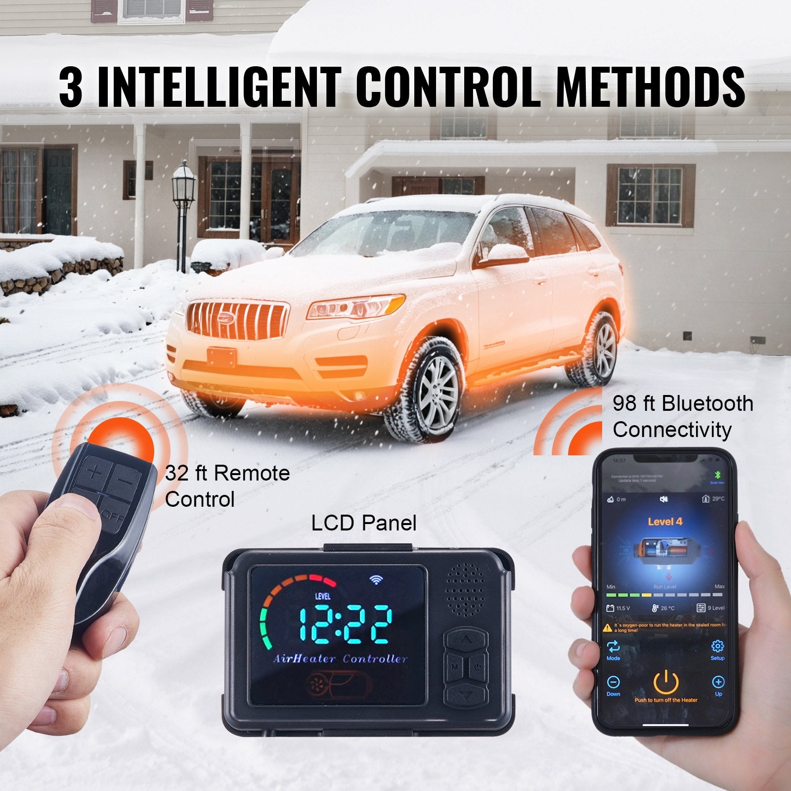 DieselAir Heater All-in-one 12V 5KW Bluetooth App LCD For Car RV