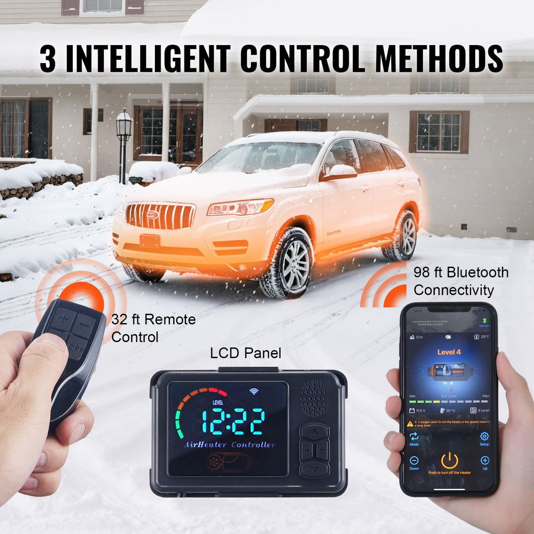 DieselAir Heater All-in-one 12V 5KW Bluetooth App LCD For Car RV