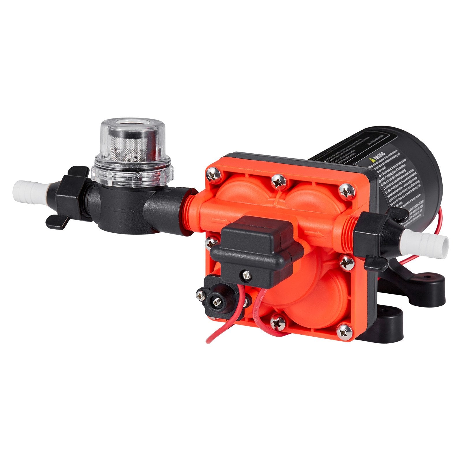 RV Water Pump, 12V DC 5 GPM (18.9 L/min), 4-Chamber Self-Priming Diaphragm Water Pump With Automatic Pressure Switch, 70 PSI Max Pressure, On Demand For RV, Caravan, Marine, Yacht, Car Washing