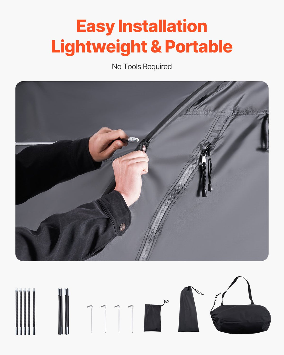Outdoor Bike Storage Tent Fan-Shaped Dual-Door Bike Tent For 4 To 5 Bikes