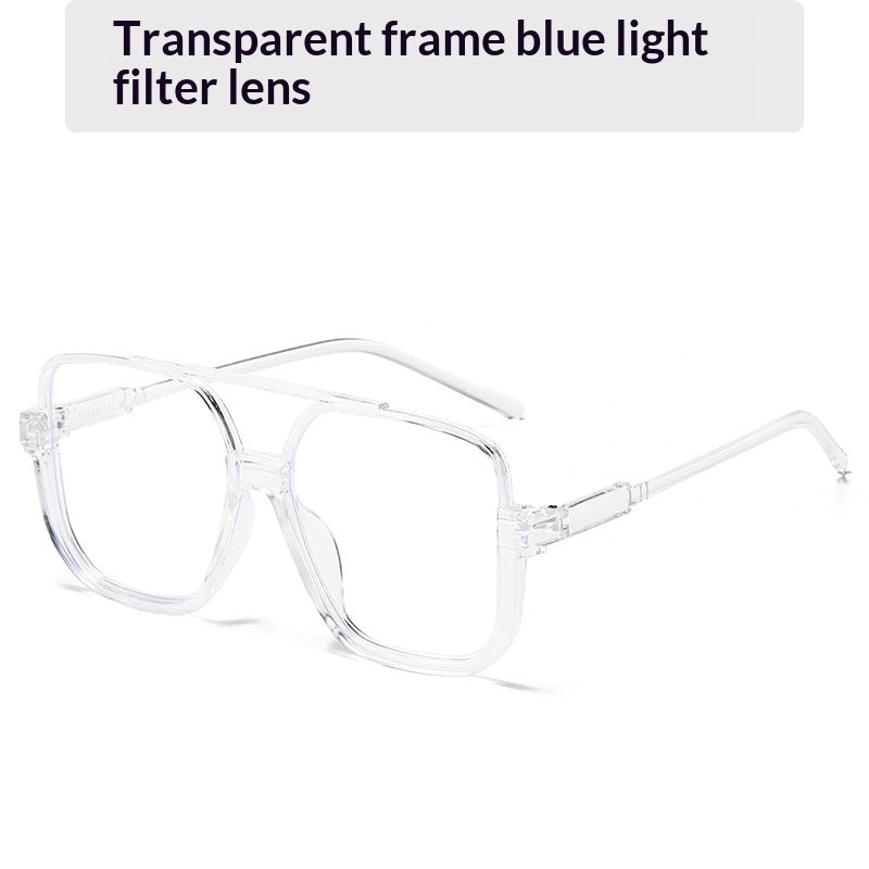 Full Frame Square Double Bridge Vintage European Fashion Sunglasses
